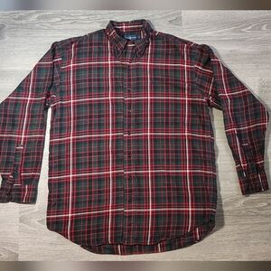 Ralph Lauren Flannel Shirt Mens Large Plaid 100%‎ Cotton Soft Red Green Pony